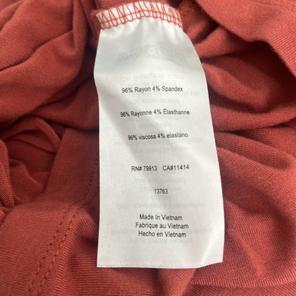 A Pea In The Pod Maternity Burnt Orange Short Sleeve Fall Dress Cinch Side XS - Picture 6 of 6